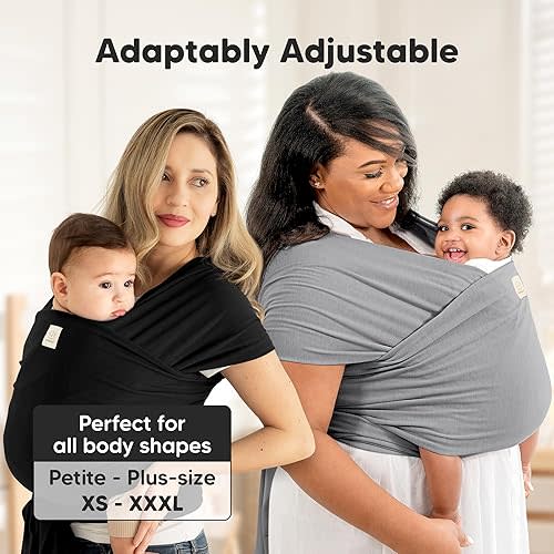 KeaBabies Baby Wrap Carrier - All in 1 Original Baby Carrier Newborn to Toddler Sling, Easy to Wear, Hands Free Bonding, Lightweight, Breathable Infant Wraps (Light Heather)