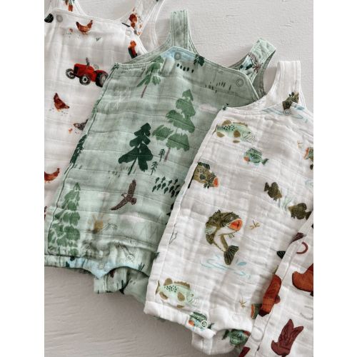 Muslin Overall Shortie, Mountain Cabin