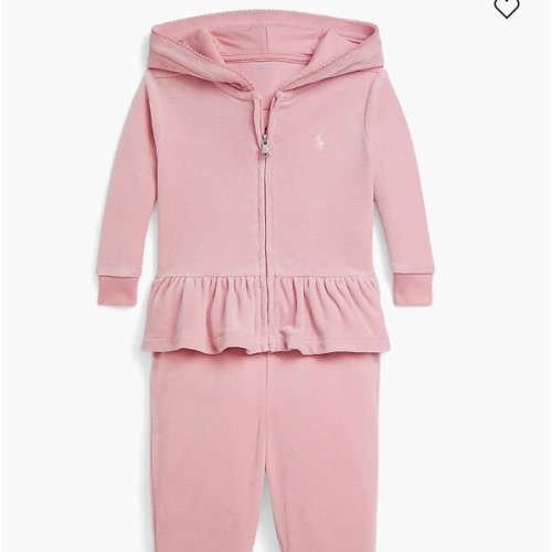 Polo Ralph Lauren Baby Girl's Velour Ruffle Sweatsuit | Saks Fifth Avenue