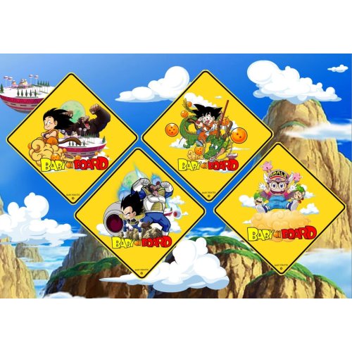 Baby shower Anime Baby on Board DBZ Fighters Car Decal Baby safety