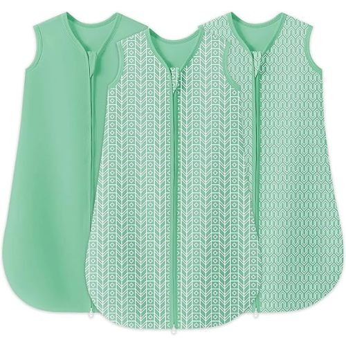 SWEET DOLPHIN 3 Pack Baby Sleep Sack - 100% Cotton 2-Way Zipper TOG 0.5 Infant Wearable Blanket, Newborn Essentials