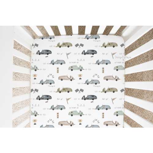 Race Car Crib Sheet: Transportation Nursery Bedding