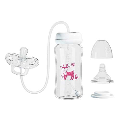 Pacifier Bottle | Leakproof Silicone Anti-Colic | Breast Milk Bottles for Travel | for Boys Girls Ki