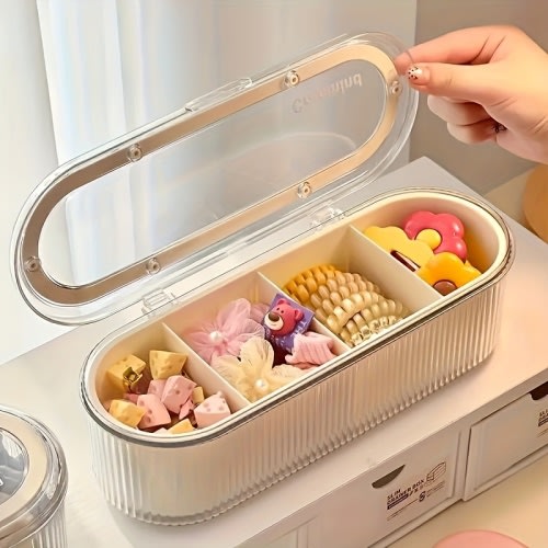 1pc Clear Bathroom Organizer with Lid - Circular Tissue Box, Vanity Storage Container for Toilet Paper, Jewelry, Office - Compact Modern Home Decor for Bathroom, Living Room, Desk - Easy-Clean Surface, Bathroom Organizers And Storage, Sleek Design, Easych