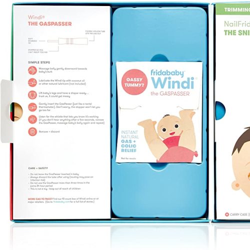 Baby Basics Kit by FridaBaby |Includes NoseFrida, NailFrida, Windi, DermaFrida + Silicone Carry Case