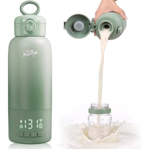Tiny Marvels Portable Bottle Warmer for Travel, 100W Fast & Even Heating