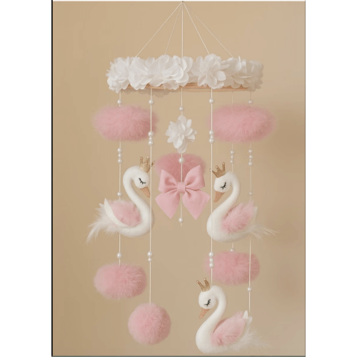 Swan Baby Mobile with Attachment Arm