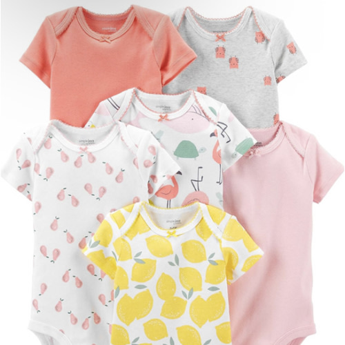 Simple Joys by Carter's Baby-Girls 6-Pack Short-Sleeve Bodysuit