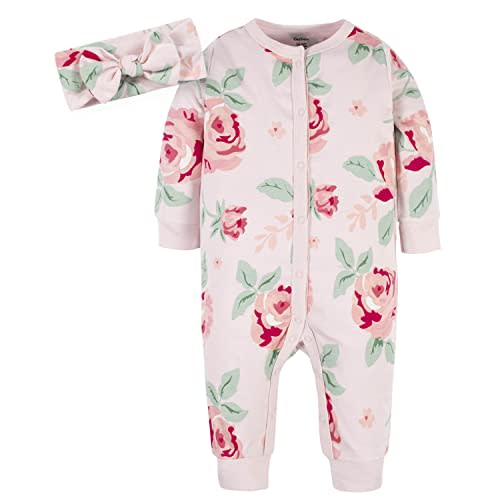 Gerber Baby-Girls 2-Piece Boutique Coverall & Headband Set