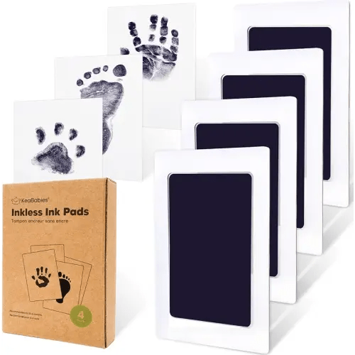 4-Pack Inkless Baby Hand and Footprint Kit - Mess Free Ink Pad for Newborn Keepsake, Dog Nose & Paw Print Kit, Clean Touch Ink Pad for Halloween Footprints Craft, Ideal New Mom Gifts(Twilight)