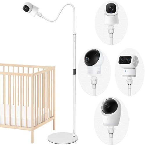 Baby Monitor Floor Stand Holder Mount Compatible with eufy E30 / C220 / E21/E20 / E110 / C2110 / T8417/ T8354/ T8300 Cameras Adjustable Height and Stable Base Flexible Baby Cameras Holder