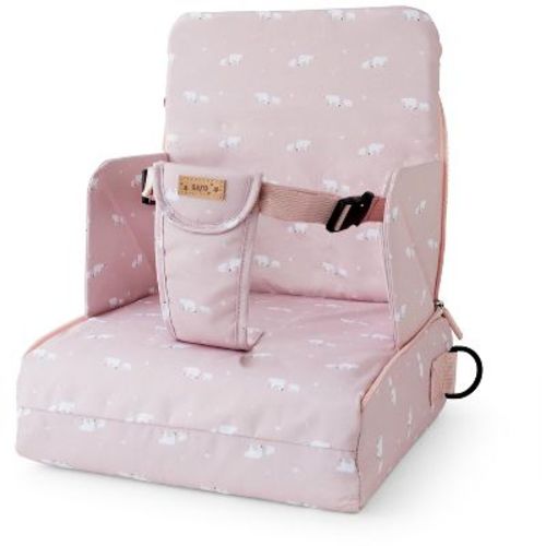SARO Portable Booster Seat – Dusty Pink | Travel Baby High Chair and Bag in One | Foldable, Lightweight, and Comfortable