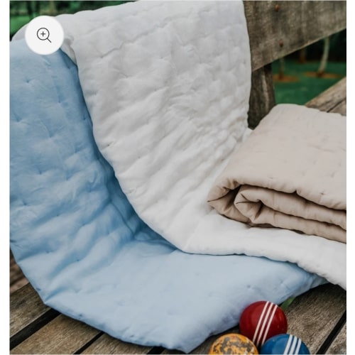 French Linen Baby Quilted Blanket - Certified European Linen | Lilla & Charles