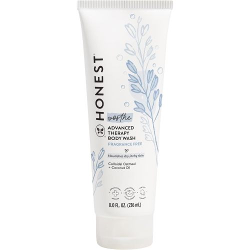 The Honest Company Eczema Soothing Therapy Cleansing Body Wash, Naturally Derived Gentle for Baby, Prebiotics Colloidal, Oatmeal, 8 oz