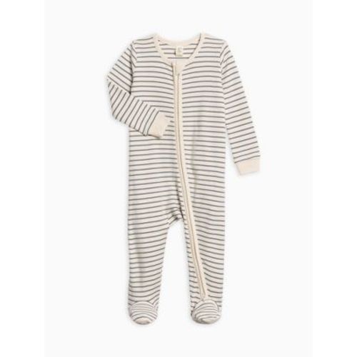 Colored Organics Peyton Zipper Sleeper Summit Stripe / Denim 6-12M