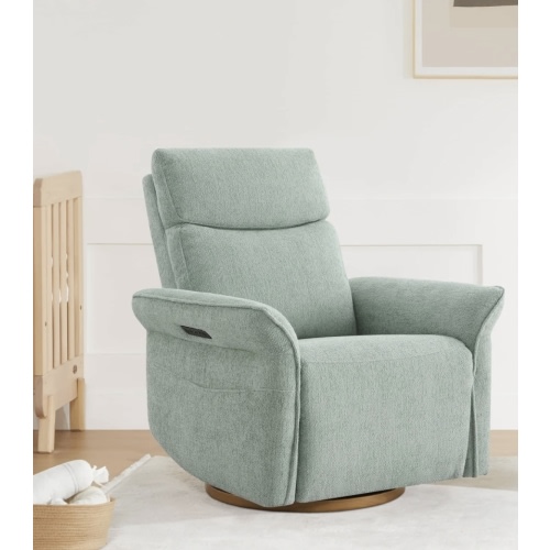 Vinca Power Swivel Nursery Glider Recliner with Power Lumbar & Headrest