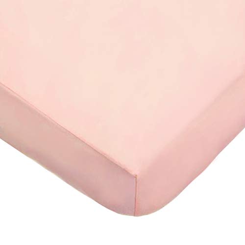 American Baby Company 100% Natural Cotton Fitted Crib Sheet 52" x 28" - Soft, Breathable, Hypoallergenic & Gentle Toddler Bed Sheet, Blush, Neutral for Boys & Girls