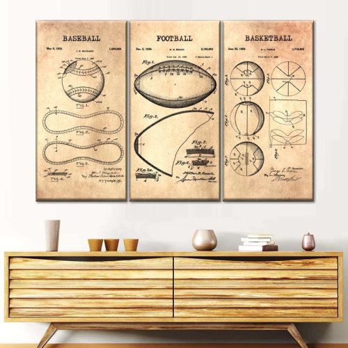 Trule Team Sports Sports Balls Compilation Patent 3 Pieces | Wayfair