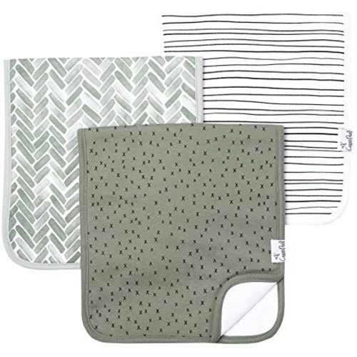 Baby Burp Cloth Large 21''x10'' Size Premium Absorbent Triple Layer 3 Pack Gift Set “Alta” by Copper Pearl