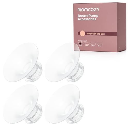 Momcozy M5| M6| M9 Original Replacement Accessories, Food-Grade Silicone & BPA Free, Original Breastfeeding Parts, Inserts 15mm, 4 Pack