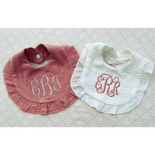 Personalized Baby Girl Bib|Embroidered Baby Bib|Monogrammed Baby Girl Bib|Custom Baby Girl Bib|Baby Girl Gift|Baby Shower Gift|Ruffle Bib