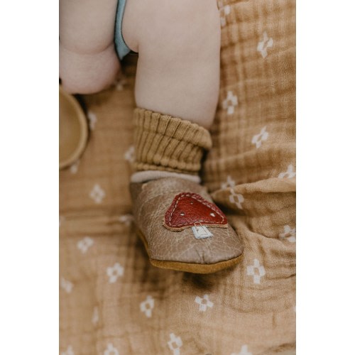 Mushrooms on Chai Leather Shoes Moccs Baby and Toddler