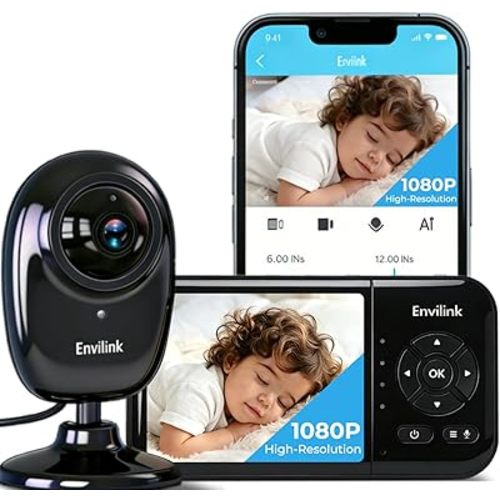 1080P High Definition Baby Monitor, Baby Monitor with Camera and Audio, Long Lasting Battery Monitor wtih Night Vision, 2-Way Talk, VOX, 5 Lullabies, 1200ft Long Range for Indoor Home Use