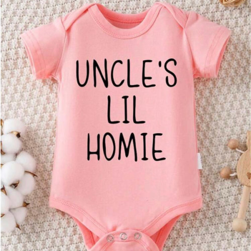 Baby Boy And Girl Casual Cute Clothes, Funny Letter Print Round Neck Short Sleeve Jumpsuit, 100% Cotton Comfortable Breathable Fabric, Ropa De Bebe, Baby Stuff