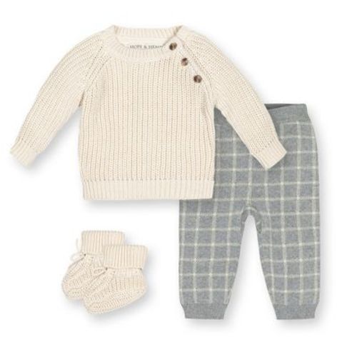 Baby Organic Chunky Pullover, Legging, And Booties Sweater Set, Infant / 0-3 Month
