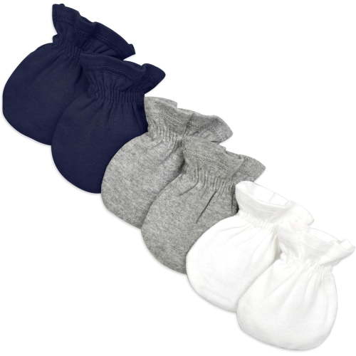 Baby Girls' Mittens, No-Scratch Mitts, 100% Organic Cotton, Set of 3
