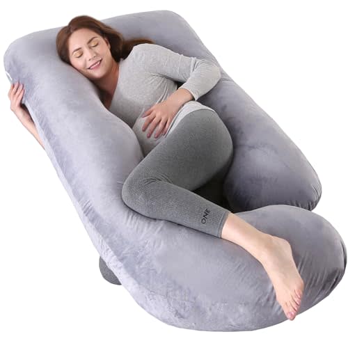Pregnancy Pillows for Sleeping, U Shaped Full Body Maternity Pillow with Removable Cover - Support for Back, Legs, Belly, HIPS for Pregnant Women,Pregnancy Pillow, Grey