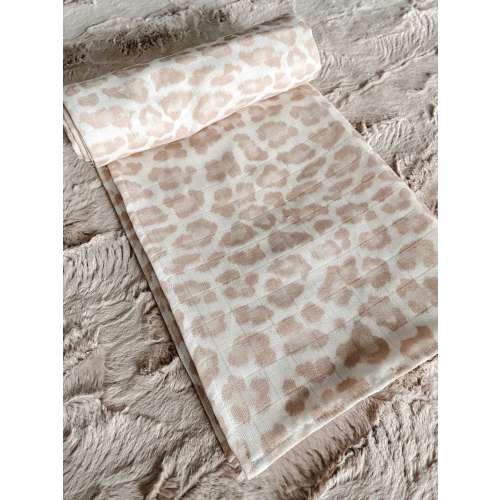 Organic Muslin Tan Leopard Swaddle Blanket, Cheetah Baby Blanket, Neutral Baby Blanket, Swaddle, Baby Shower Gift, Newborn