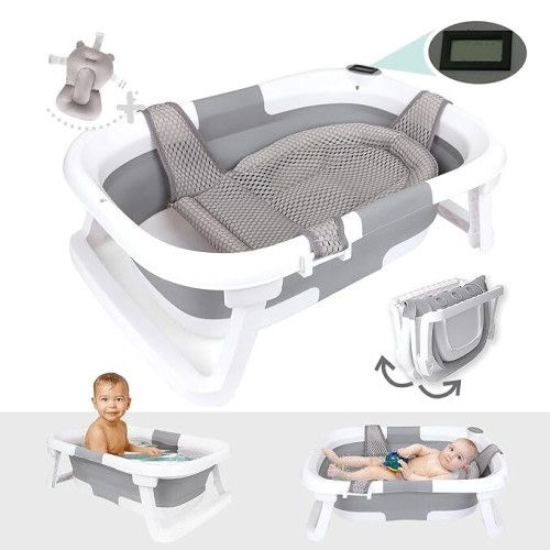 BEBELEH™ Foldable Collapsible Baby Bathtub With Temperature Sensor FREESHIP