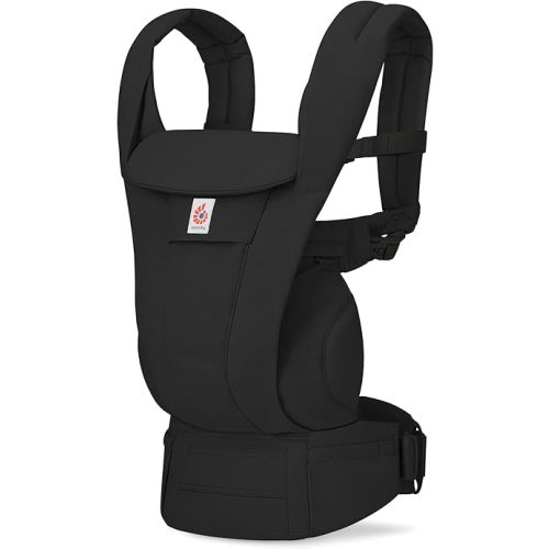 Ergobaby Omni Deluxe Baby Carrier for Newborn to Toddlers 0-48 Months (7-45 lbs) - 4-Position 100% Premium Cotton Baby Carrier with Ergonomic Support, Storage Pockets, and Sun Hood - Onyx Black