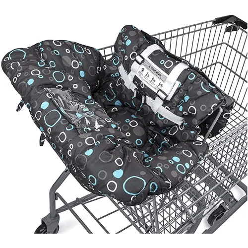 Premium Shopping Cart Cover & High Chair Cover, Easy Install, Harness System, Soft Comfort Cushioning, Universal Size (Black)