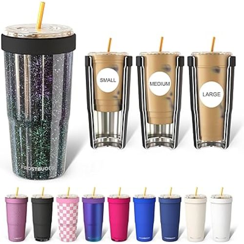 Frost Buddy Togo Buddy | 30 oz Stainless Steel Vacuum Insulated Tumbler | To Go Coffee Cup – Iced Coffee Cups, Iced Coffee Sleeve, Travel Mug, Thermal Cup for Hot & Cold Drinks, Dunkin Cup (Mermaid)