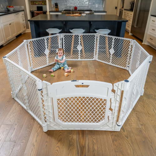 Toddleroo Superyard Ultimate 8-Panel Portable Indoor & Outdoor Baby Play Yard, Ivory