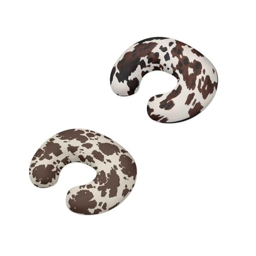 2 Pcs Brown Cow Stripes and Classic Stripes Breastfeeding Pillow Slipcover for Baby Newborn U-Shaped Breastfeeding Pillowcase Cushion Cover Stretchy Replaceable Pillow Cover Slipcover