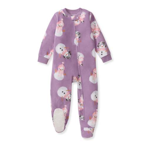 Snowmen Regal Orchid polarbee™ Recycled Polyester Fleece Sleeper – Burt's Bees Baby
