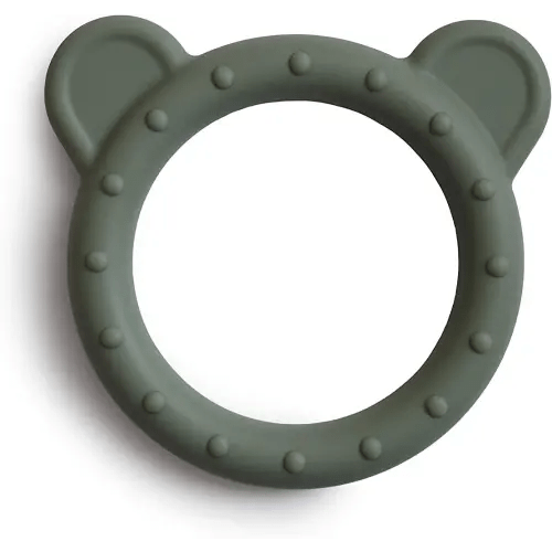 mushie Silicone Baby Teether Toy | Bear (Dried Thyme)