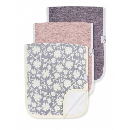 Copper Pearl Premium Baby Burp Cloths - 3-Pack Large Cotton Burp Cloths, Extra Soft Spit Up Rags with 3 Absorbent Layers, Perfect for Baby Boy and Baby Girl Gifts (21" x 10" Size, Lacie Set)
