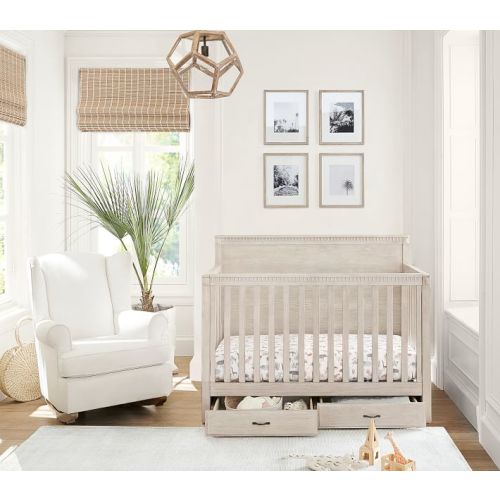 Rory 4-in-1 Convertible Storage Crib | Pottery Barn Kids with dresser and topper and conversion kit
