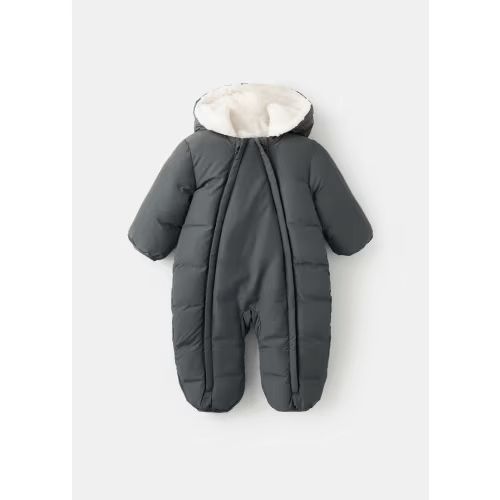 Quilted hoodie with fur hood - Kids | MANGO USA