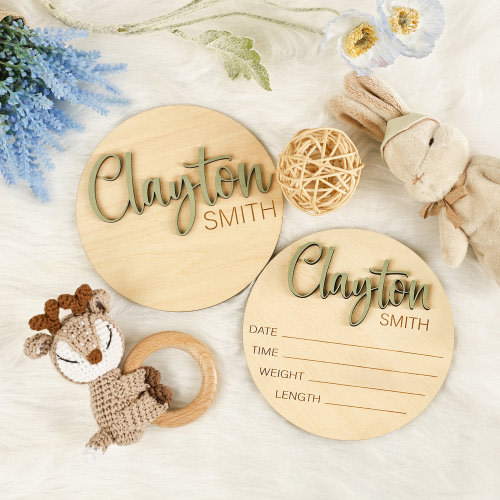 Custom Baby Announcement Sign with Birth Stats, Personalized Baby Arrival Announcement Sign, Engraved Baby Name Sign, Sign For Hospital