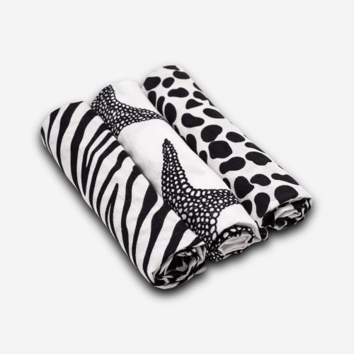 Etta Loves - Animal Print 3-pack of Sensory Muslin Squares