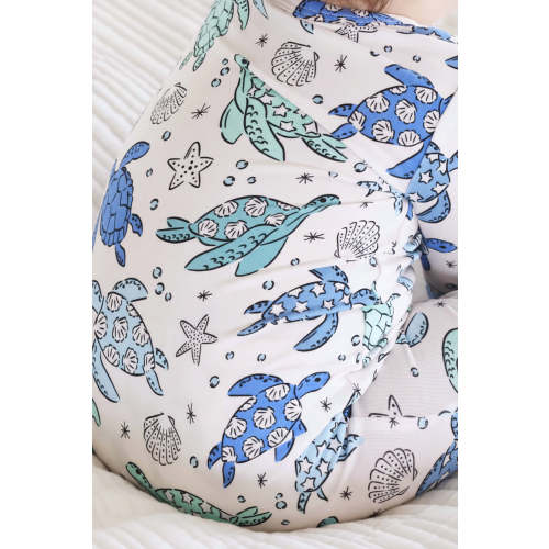 Sea Turtle Splash Zipper Footie