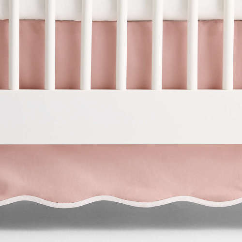 Scallop Classic Rose Organic Cotton Crib Skirt