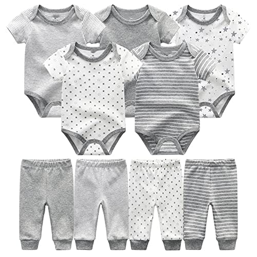 Chamie Newborn Baby Cute Design Bodysuit Short Sleeve One-Piece Baby Clothes for Boys and Girls
