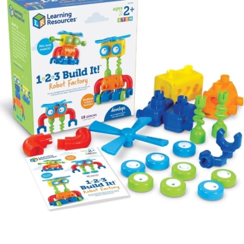 Amazon.com: Learning Resources 1-2-3 Build It! Robot Factory - Building Toys, Early Engineering and Science, STEM Activities, Fine Motor Skills, Toddler Explorer Kit, Construction Bots, Boys and Girls Gifts : Toys & Games