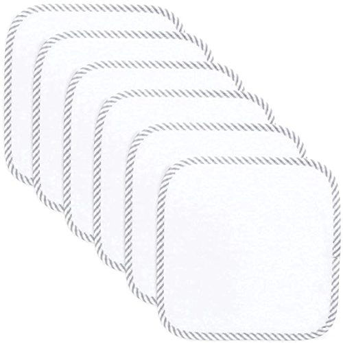 Comfy Cubs Organic Bamboo Baby Washcloths, 6 Pack - White